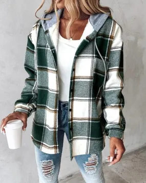 Heidi-Mode | Veste Chaude À Carreaux Avec Capuche