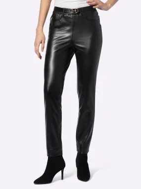 heine Lederimitat-Hose in schwarz