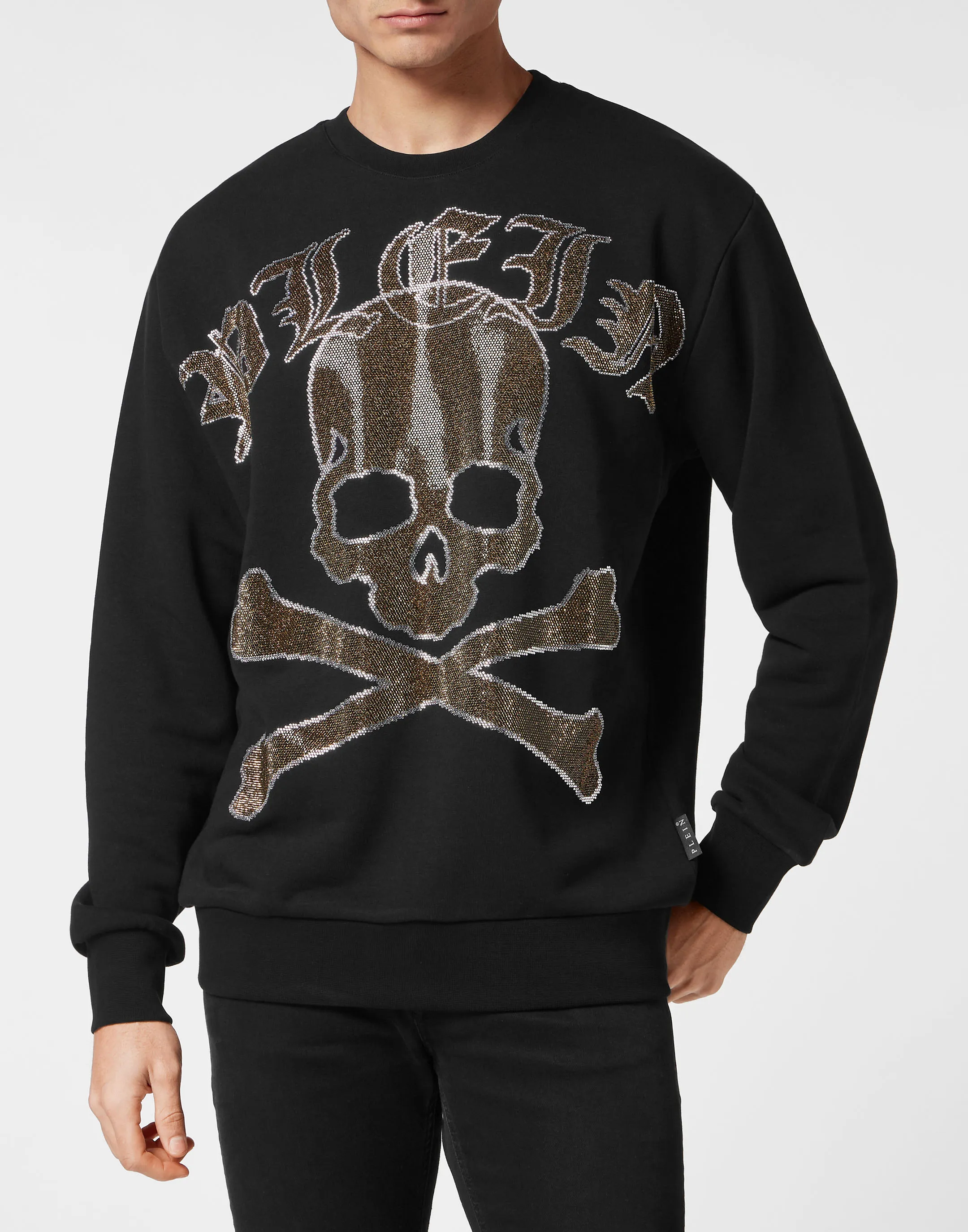 Sweatshirt LS with Crystals Paisley Gothic Plein