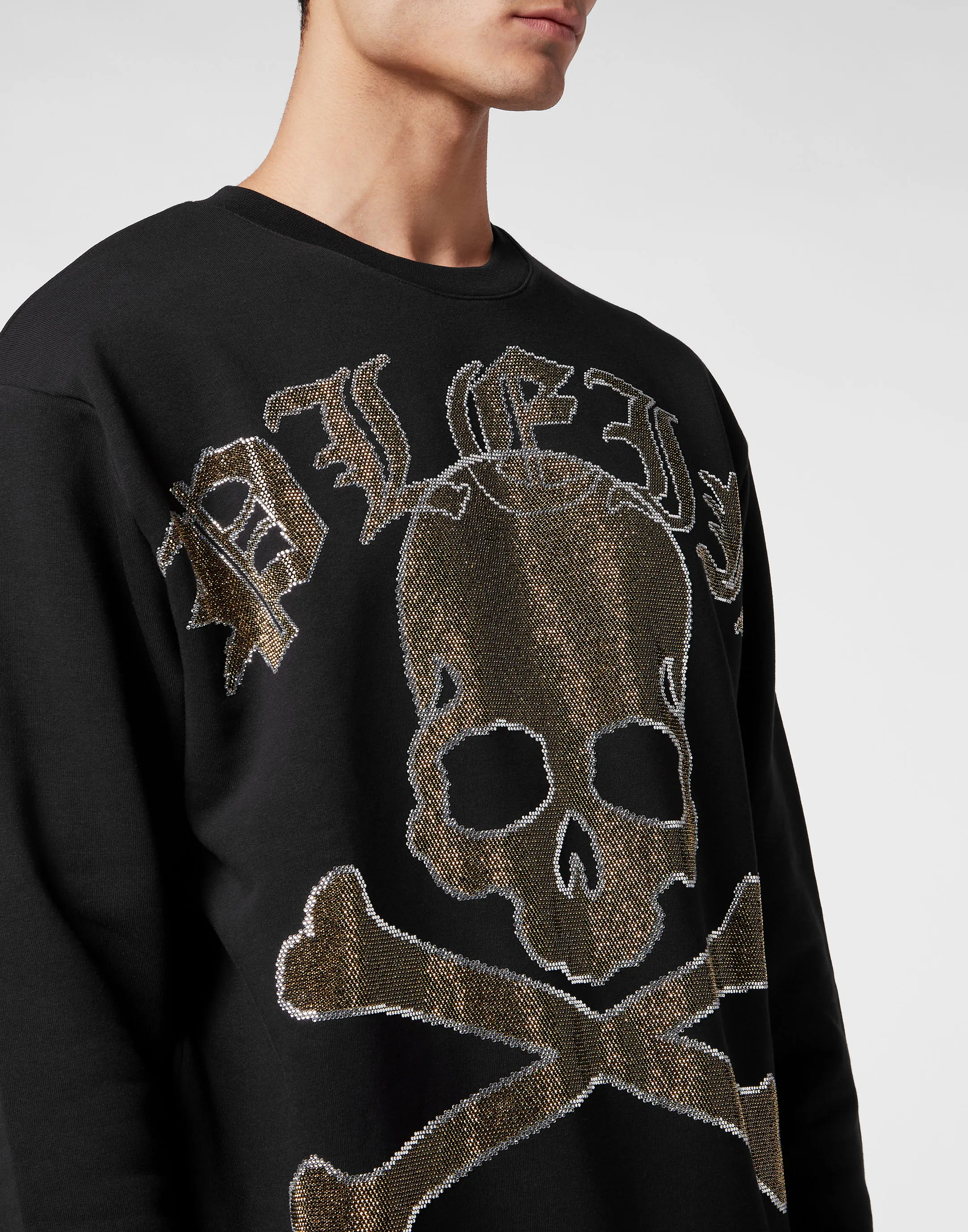 Sweatshirt LS with Crystals Paisley Gothic Plein