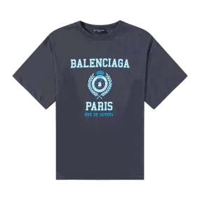 T-shirt Balenciaga T-Shirt "Marine Blue" 612966 TMV95 4140